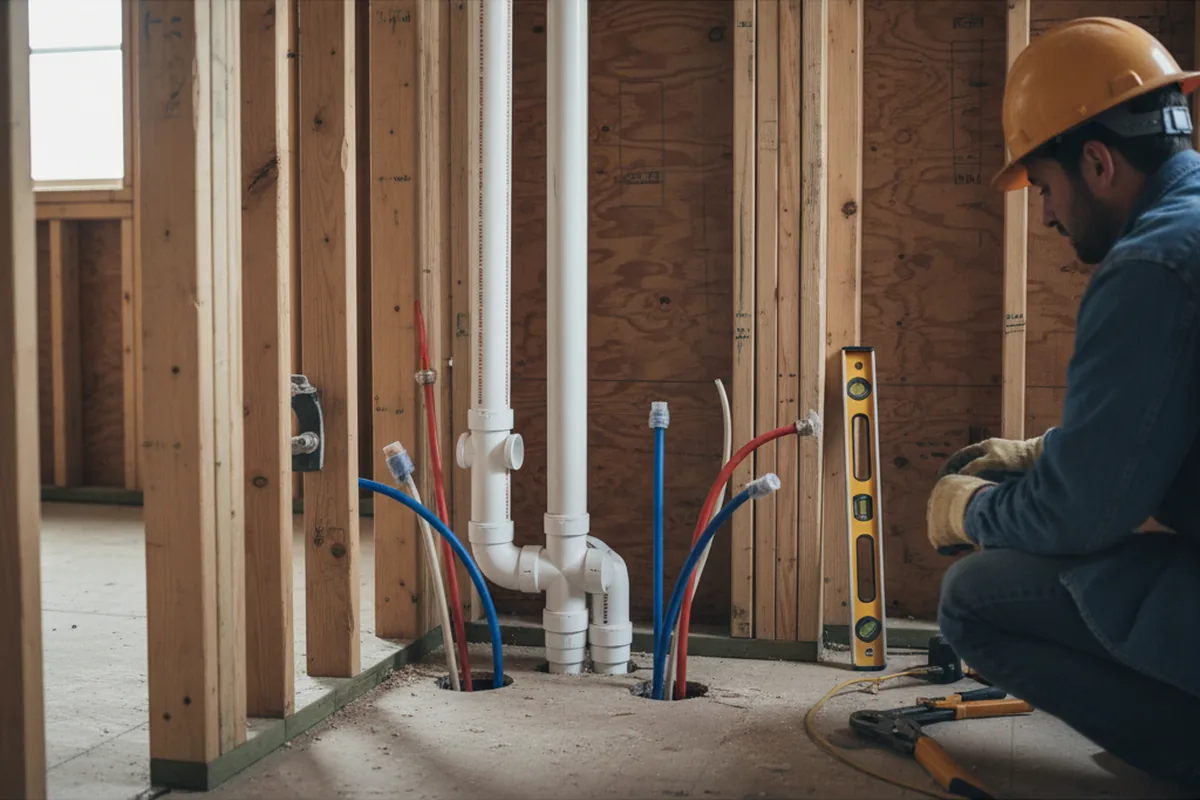 Drain and supply rough-in during Drain Cleaning in Harrisonville